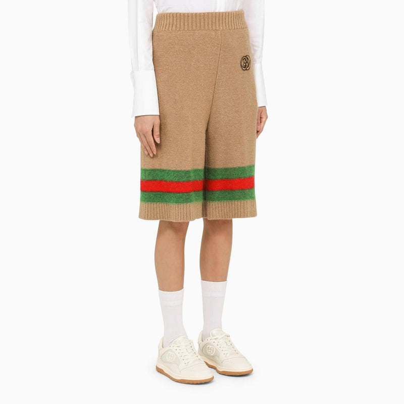 Gucci Camel Wool Bermuda Trousers - Women