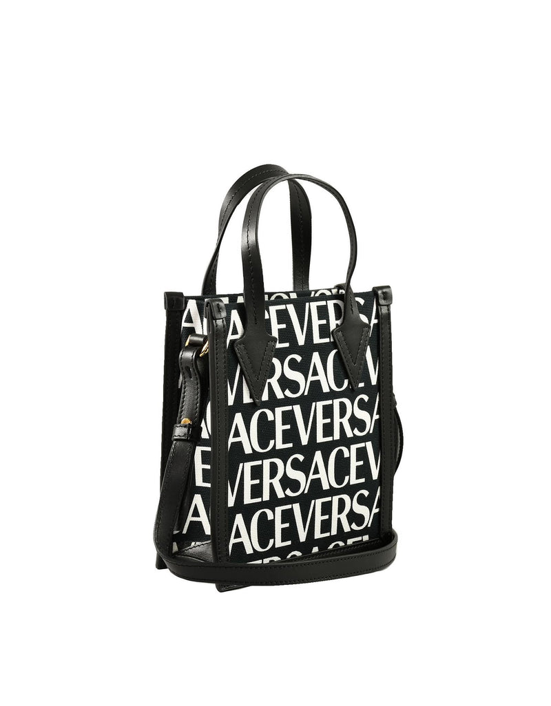 Versace Womens Black White Handbag - Women