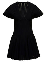 Balmain Short Sleeves Pleated Knit Short Dress - Women - Piano Luigi