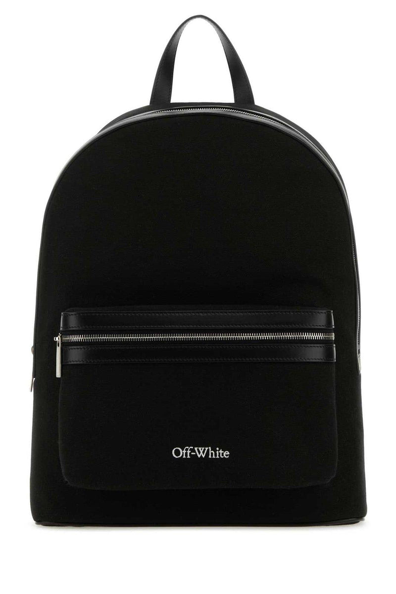 Off-White Logo Embroidered Zipped Backpack - Men