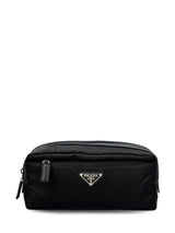 Prada Triangle Logo Plaque Make-up Bag - Women