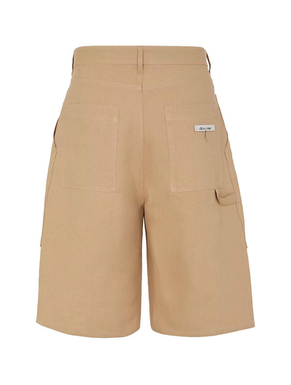 Fendi Logo Patch Wide-leg Shorts - Men