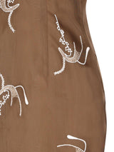 Prada Allover Embroidered Sleeveless Midi Dress - Women