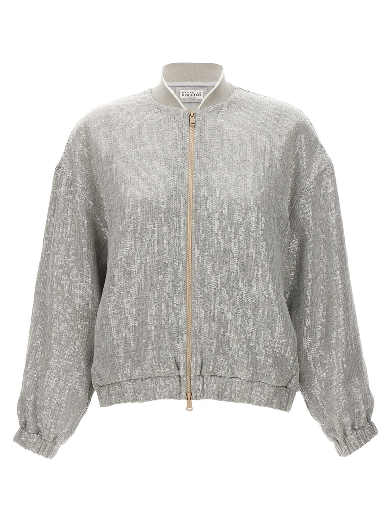 Brunello Cucinelli Sequin Bomber Jacket - Women