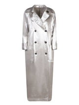 Brunello Cucinelli Silver Metallic Trench Coat - Women