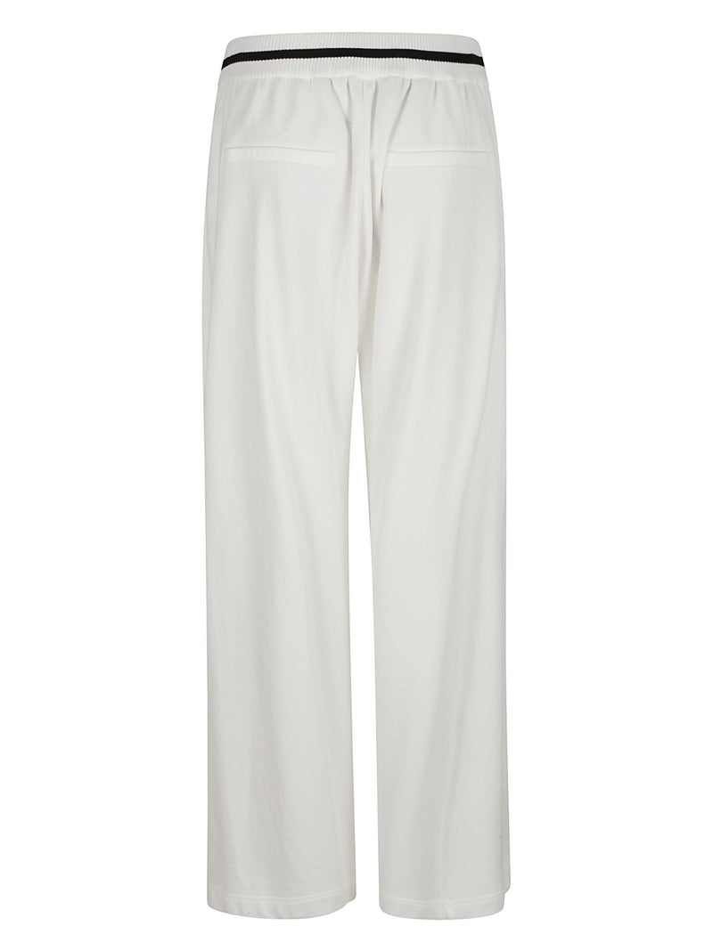 Brunello Cucinelli Elastic Stripe Waist Wide Leg Trousers - Women