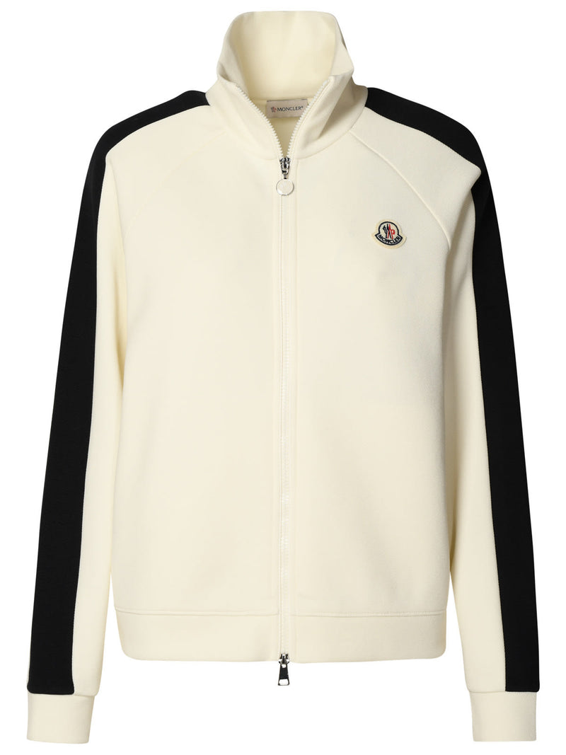 Moncler Ivory Cotton Blend Sweatshirt - Women