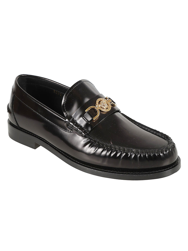 Versace Medusa Pin Embellished Loafers - Men