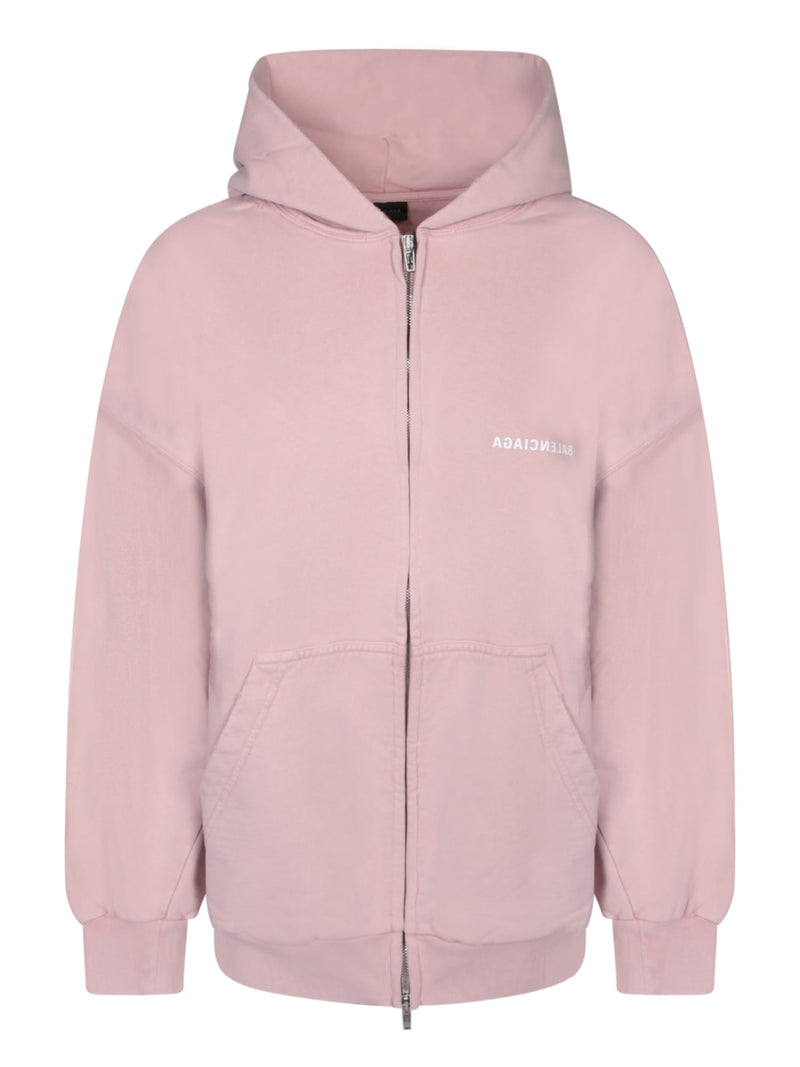 Balenciaga Zippered Pink Hoodie - Women