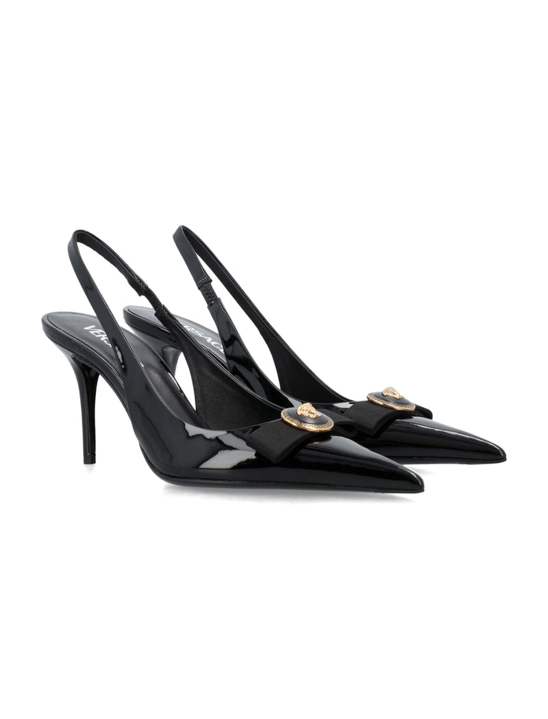 Versace Gianni Ribbon Mid Slingback Pumps - Women