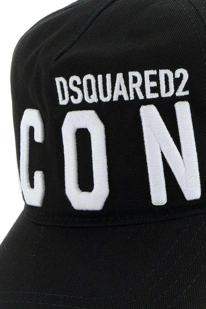 Dsquared2 Black Cotton Be Icon Baseball Cap - Women