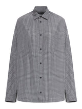 Balenciaga Cocoon Shirt Micro Check Mix Cotton Poplin - Women