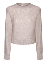 Brunello Cucinelli Sequins Beige Pullover - Women