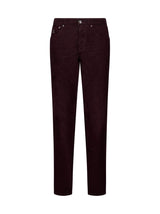 Brunello Cucinelli Logo Embroidered Cropped Corduroy Pants - Men