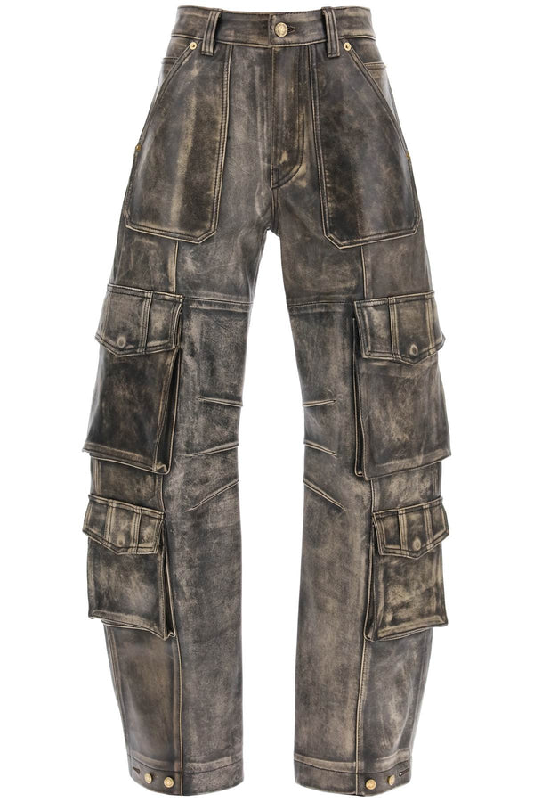 Golden Goose Irin Cargo Pants In Vintage-effect Nappa Leather - Women