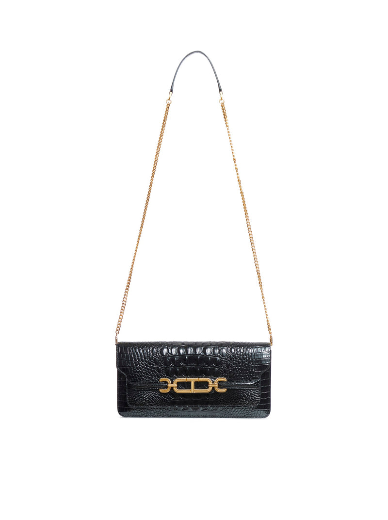 Tom Ford Shiny 3d Embossed Croc E/w Shoulder Bag - Women