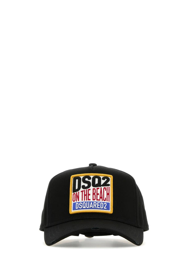 Dsquared2 Black Gabardine Baseball Cap - Men