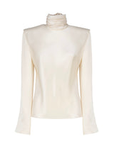 Saint Laurent Silk Hooded Back Neck Blouse - Women