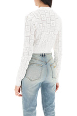 Balmain Cropped Cardigan With Jewel Buttons - Women