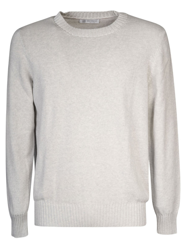 Brunello Cucinelli Rib Trim Knit Plain Sweatshirt - Men