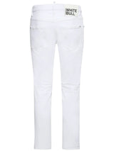 Dsquared2 Optical White Stretch-cotton Denim Jeans - Men