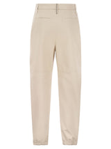 Brunello Cucinelli Utility Track Trousers In Dyed Couture Denim With Jewellery - Women