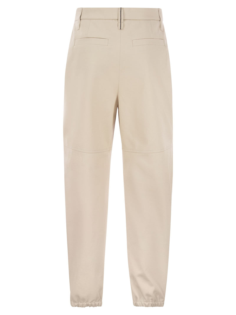 Brunello Cucinelli Utility Track Trousers In Dyed Couture Denim With Jewellery - Women