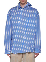 Jacquemus Striped Asymmetric Long-sleeve Shirt - Men