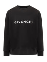 Givenchy Archetype Slim Sweatshirt In Black Gauzed Fabric - Men