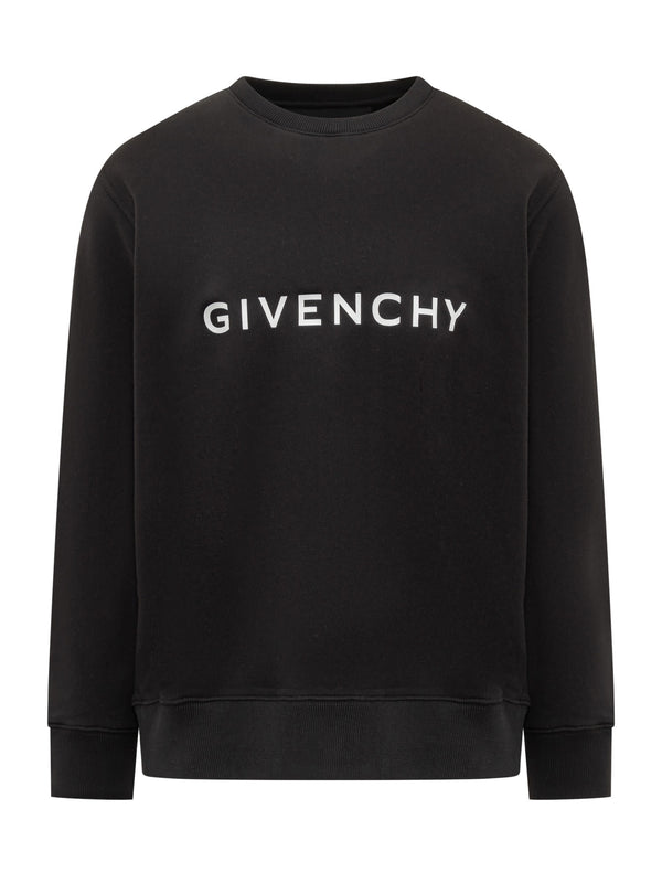 Givenchy Archetype Slim Sweatshirt In Black Gauzed Fabric - Men