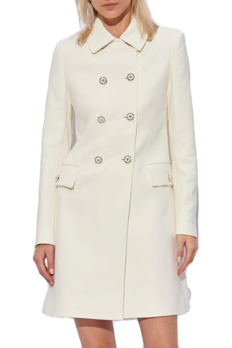 Versace Medusa Head Motif Double-breasted Coat - Women