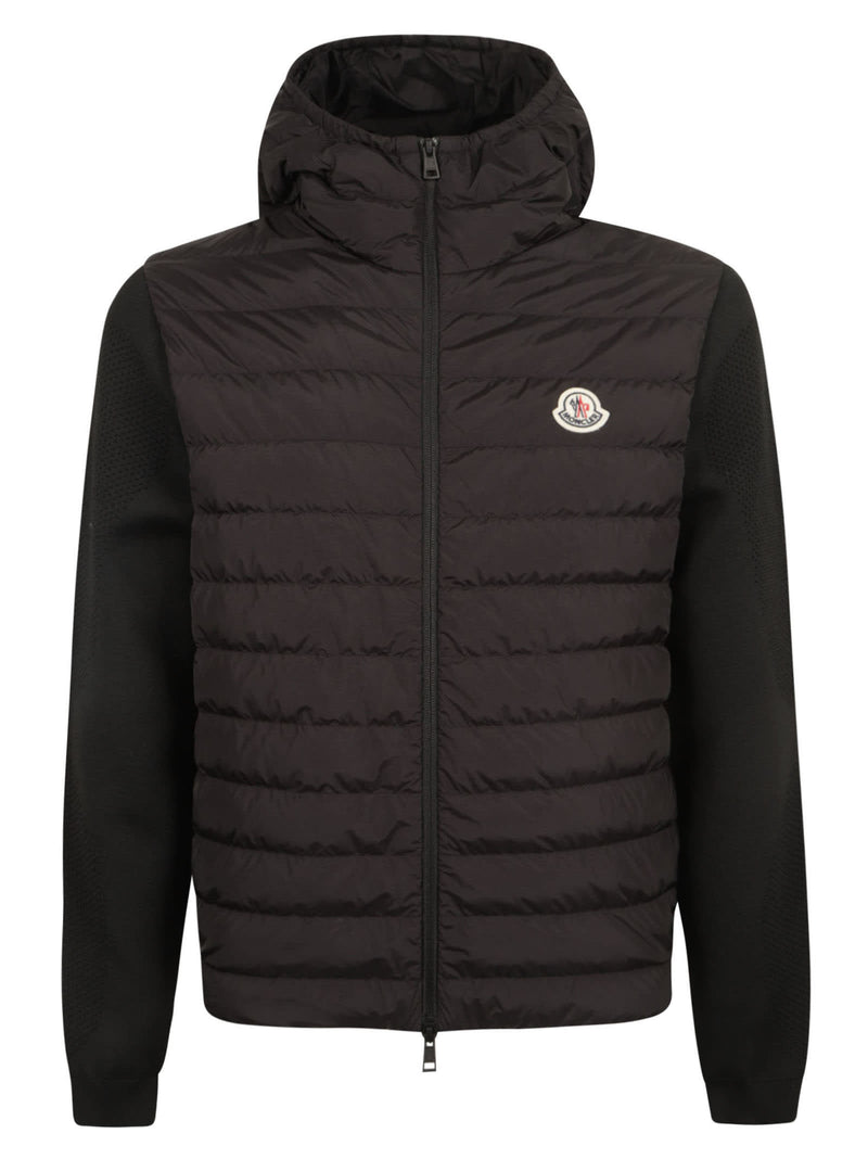 Moncler Logo Patched Knit Paneled Puffer Jacket - Men