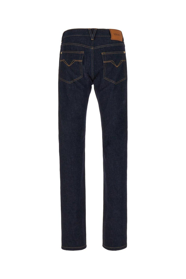 Versace Logo Patch Straight-leg Jeans - Men