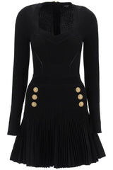 Balmain Long Sleeve Knitted Mini Dress - Women