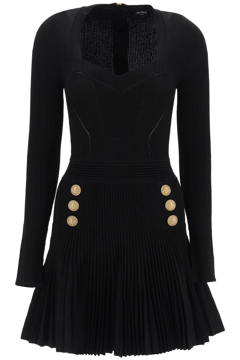 Balmain Long Sleeve Knitted Mini Dress - Women