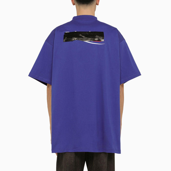 Balenciaga Indigo Cotton Oversize T-shirt - Men