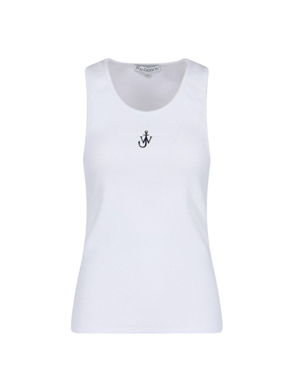 J.W. Anderson Logo Embroidered Ribbed Tank Top - Women