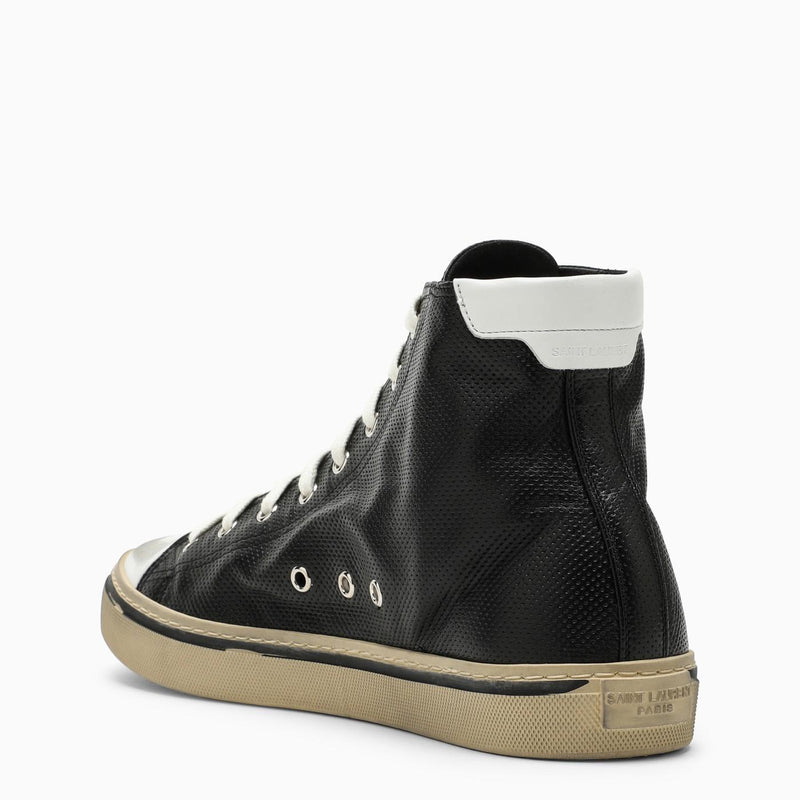 Saint Laurent Black Leather High Trainer - Men