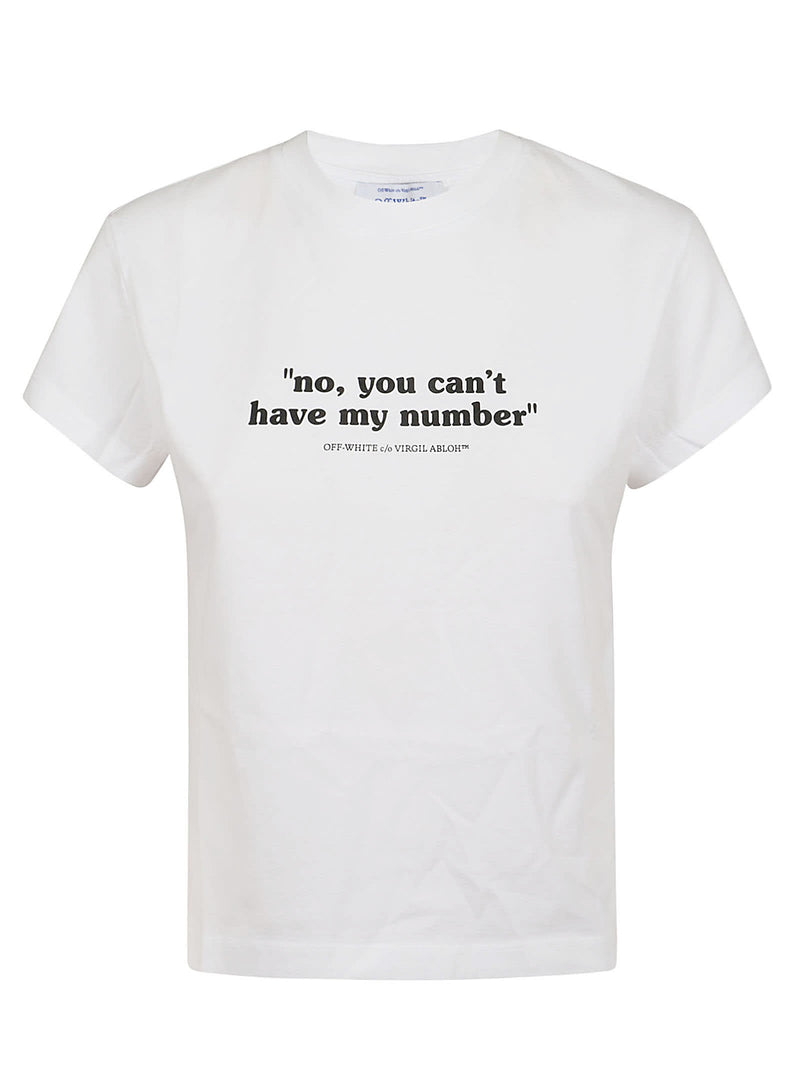 Off-White Quote Number Fitted Tee - Women