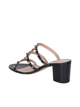 Valentino Rockstud Black Heel Sandals - Women