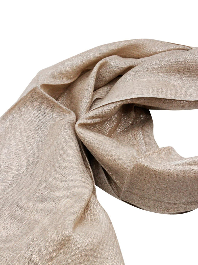 Brunello Cucinelli Lightweight Cashmere And Silk Scarf With Lurex Lamè Thread And Fringed Hem. Measures 80 X 225 Cm - Women