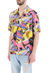 Palm Angels Bowling Style Shirt With Miami Mix Print - Men