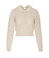 Golden Goose Cropped Sweater With Pearl Embroidery - Women