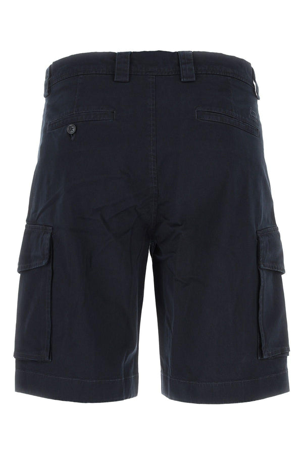Woolrich Navy Blue Stretch Cotton Bermuda Shorts - Men