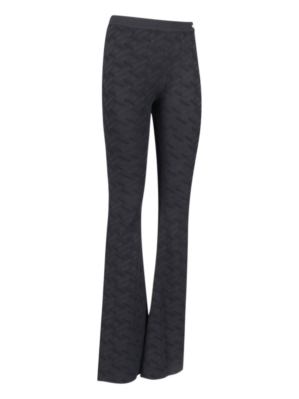 Versace Medusa Flared Stretch Viscose Jersey Pants - Women