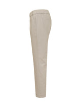 Brunello Cucinelli Stretch Cotton Trousers With Elastic Waistband And Small Pleats On The Front - Women