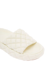 White Quilted Leather Slide Sandals Bottega Veneta Woman - Women