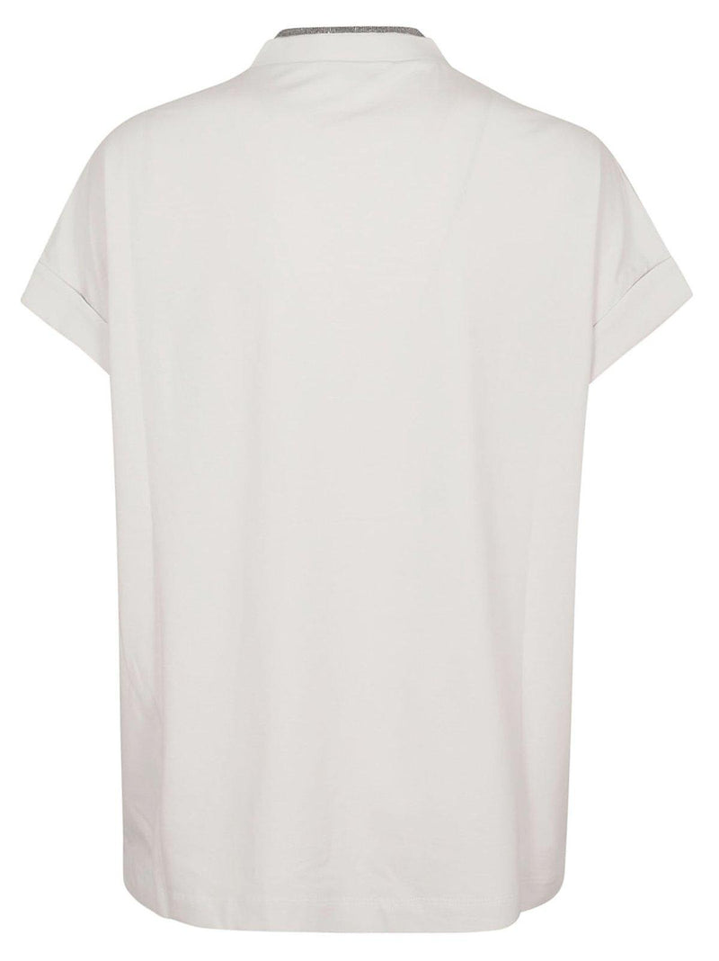 Brunello Cucinelli Embellished V-neck T-shirt - Women