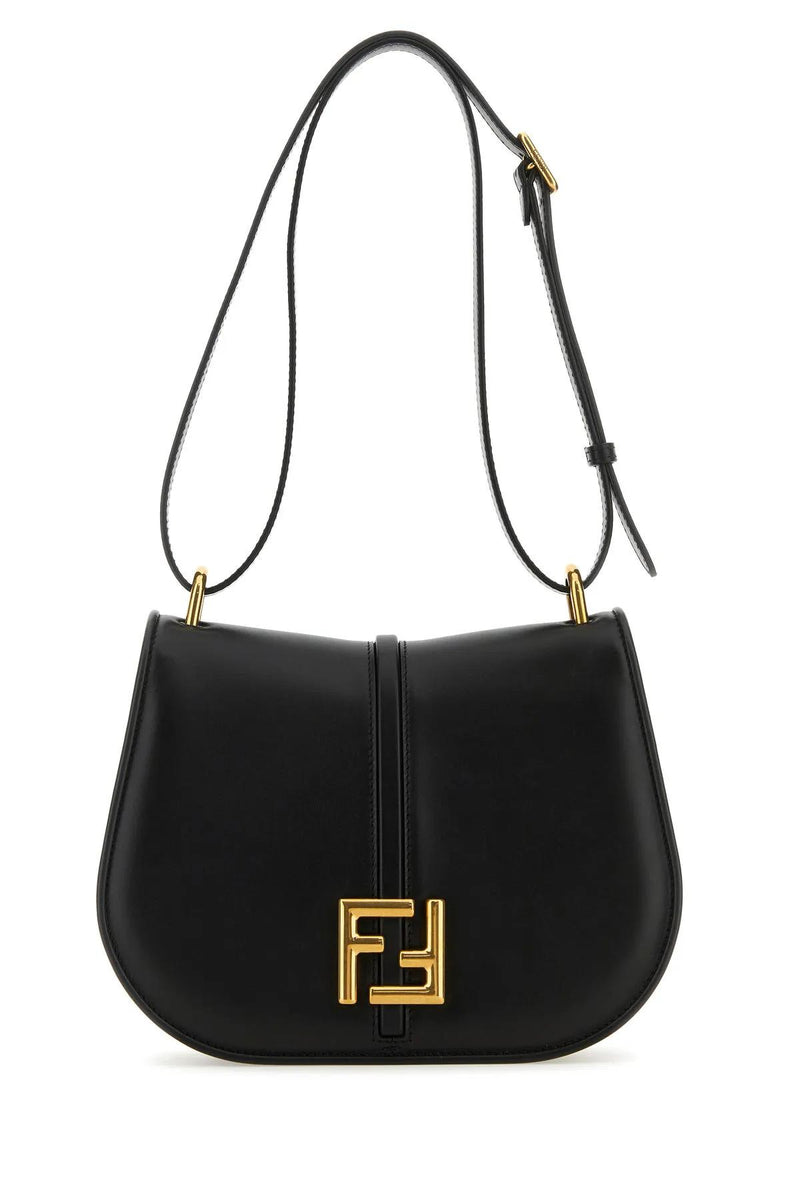 Fendi Black Leather Cmon Medium Shoulder Bag - Women