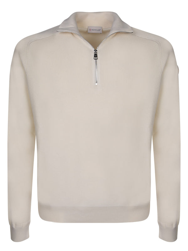 Moncler Mid-zip White Pullover - Men